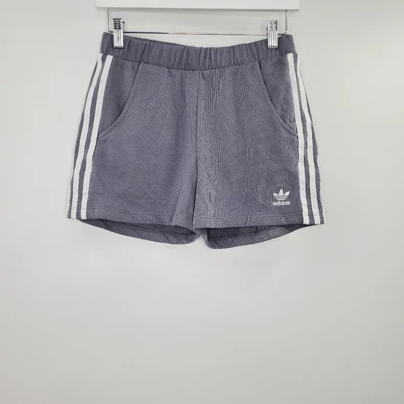 Adidas Gray Athletic Shorts Logo 3 Stripes Big Kids - Picture 1 of 6